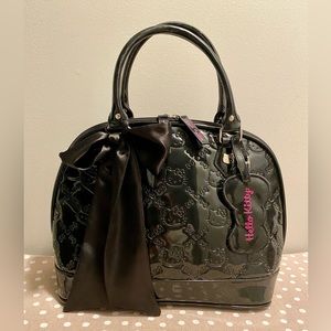 Loungefly Hello Kitty Sanrio Black Patent Leather Large Handbag Weekender